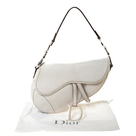 dior white leather saddle bag|Dior saddle bag price 2020.